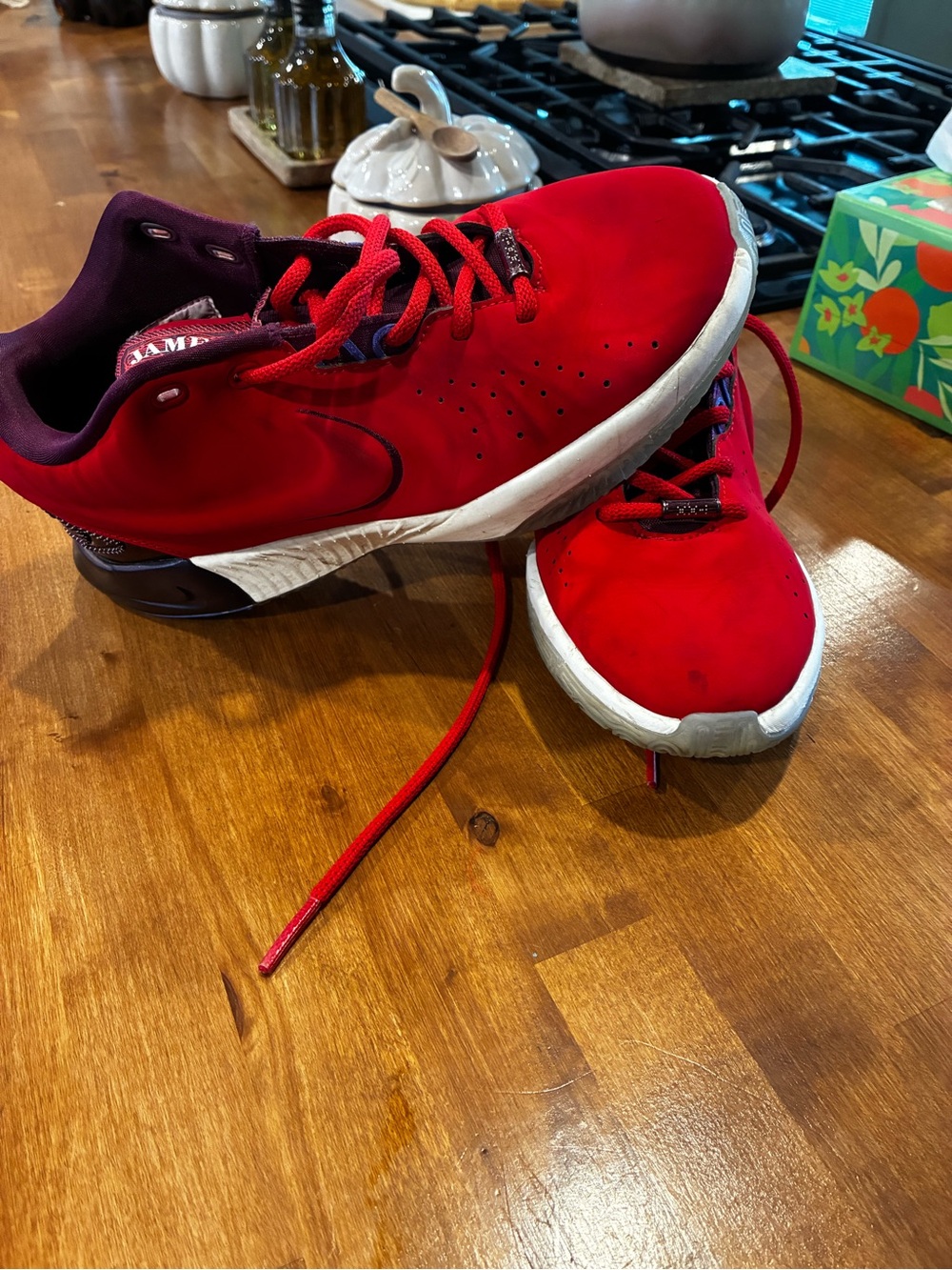 Nike Kids Red and White Sneakers
